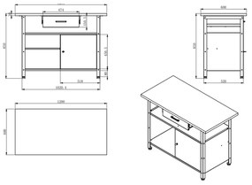 Stół warsztatowy ERIC, 1200 x 850 x 600 mm, antracytowo-czerwony