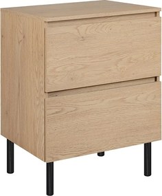 Szafka łazienkowa 60 cm z blatem górnym + nóżki meblowe, Kolor: Dąb Jasny, 60 x 80,7 x 46 cm