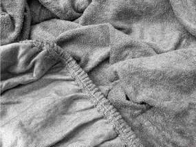 PrzytulneMieszkanie.pl Frotowe prześcieradło EXCLUSIVE szare 90 x 200 cm