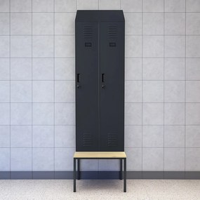 Szatnia z ławeczką i daszkiem Kacper II PRO 60x85x229,5 cm, antracyt