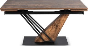 Stół Rozkładany Prostokątny REX 160-220 cm Dąb Rustykalny/Czarny do Jadalni Nowoczesny Loft