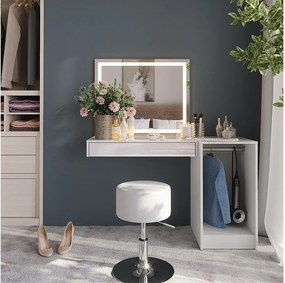 Stół do toalety biały/biały wysoki połysk 120x50.1x76 sherry