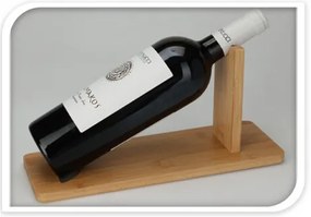 Stojak na wino drewniany, na jedną butelkę, 30 x 10,5 x 14 cm