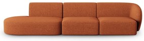 Sofa z tkaniny szenilowej prawostronna w kolorze terakoty 311 cm Paolo – Milo Casa