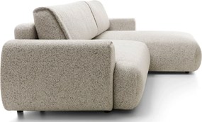 Beżowa melanżowa kanapa narożna z funkcją spania D5-A31