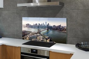 Panel szklany do Kuchni Architektura Miasta: Most i Wieżowce