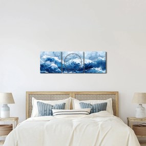 Obraz - Ilustracja przedstawiająca morze (z zegarem) (90x30 cm)