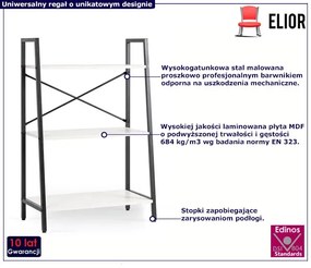 Nowoczesny niski otwarty regał czarny + biały Tilda 2X