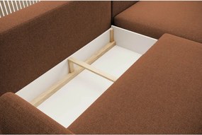 Narożnik BONO z funkcją spania Drewniane nóżki Eleganckie podłokietniki Głębokie siedzisko Lewa strona Barrel 54