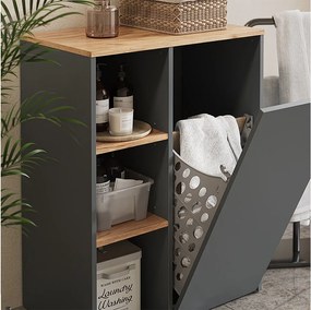 Szafka łazienkowa antracyt/złoty dąb 68x40.5x88.2 viktor