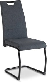 Krzesło Tapicerowane LOPEZ Ciemnoszare Na Płozach Nowoczesne