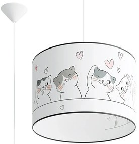 Lampa wisząca dla dzieci z abażurem w koty - A585 P4-T76