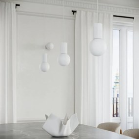 Lampa wisząca HALO 1 biała ryflowana SOLLUX  LIGHTING