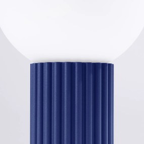 Ciemnoniebieska lampa stołowa ze szklanym kloszem (wysokość 19 cm) Orbital – Nice Lamps
