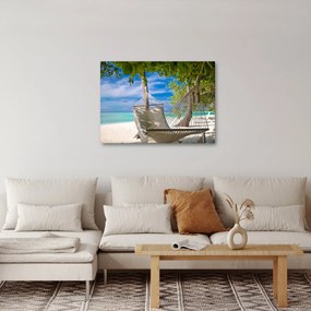 Obraz - Hamak na plaży (70x50 cm)