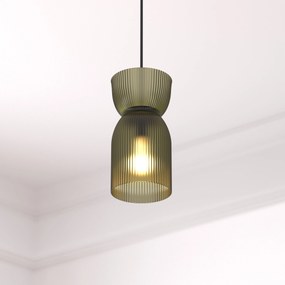 Lampa wisząca z zielonego szkła ANCEL, Ø 14 cm