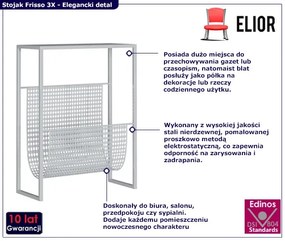 Nowoczesny srebrny stojak na gazety - Frisso 3X