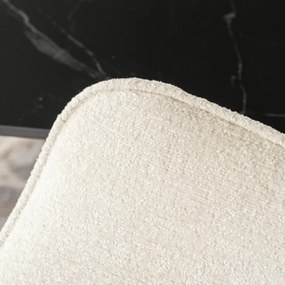 Krzesło Tapicerowane Obrotowe do Salonu LARISA Kremowe Nowoczesne