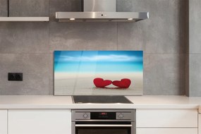 Szklany Panel Serca na Piasku nad Morzem