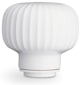 Młynek do przypraw z drewna dębowego z białym porcelanowym detalem Kähler Design Hammershoi, wys. 17,5 cm