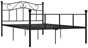 Czarne metalowe łózko pojedyncze 120x200 cm C7-P04