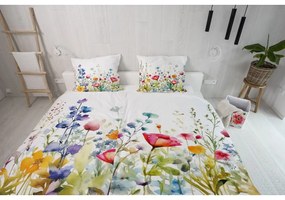 Pościel jednoosobowa z satyny bawełnianej 140x200 cm Watercolour Flowers – Butter Kings