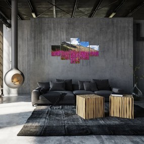 Obraz scenerii łąki górskiej (125x70 cm)