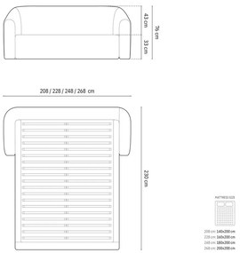 Ciemnoniebieskie tapicerowane łóżko dwuosobowe ze schowkiem ze stelażem 180x200 cm Campi – Cosmopolitan Design