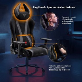 Fotel gamingowy materiałowy Diablo X-Horn 2.0 Normal Size, Burned Black