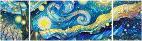Obraz – Mozaika gwiaździstej nocy (170x50 cm)