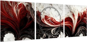 Obraz - Nowoczesna abstrakcja (z zegarem) (90x30 cm)