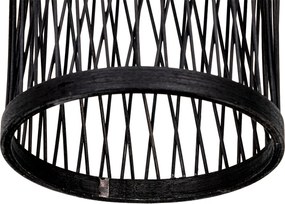 Rustykalna lampa wisząca zewnętrzna czarna z rattanu 25 cm - Calamus