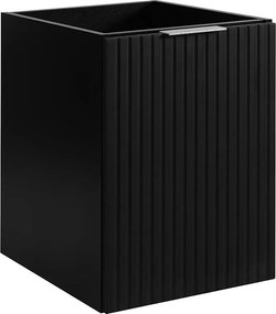 Szafka łazienkowa z drzwiami, Czarny + srebrny uchwyt, 40 x 57 x 46 cm