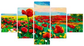 Obraz pola z makami (125x70 cm)