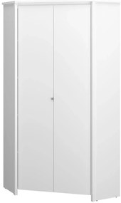 Biała szafa narożna z drążkiem i półkami E3-F44