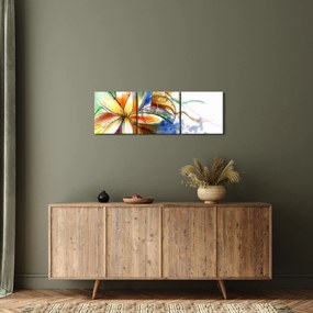 Obraz - Kwiat (z zegarem) (90x30 cm)