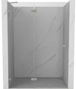 Mexen Lunar drzwi prysznicowe uchylne lewe 140 cm, transparent, nikiel szczotkowany - 834-140-000-97-00-L