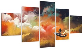 Obraz - człowiek unoszący się w kosmosie (125x70 cm)