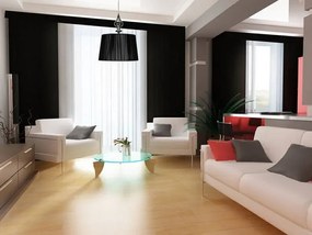 Czarna lampa wisząca z nitkowym abażurem - 24X połysk V160 F3-H10
