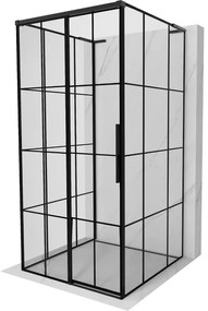 Mexen Rox-3S L kabina prysznicowa 3-ścienna rozsuwana lewa 95 x 95 cm, czarna kratka, czarna - 8C2L-095-095-70-77-3S-L