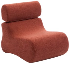 Fotel z materiału bouclé w kolorze terakoty Club – Kave Home