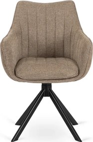 Zestaw Stół Rozkładany VERONA 160-240 cm Dąb/Czarny i 4 Krzesła MUMBAI Beżowe