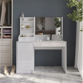 Stolik do przebierania biały/biały wysoki połysk 119.8x50.1x76 sherry