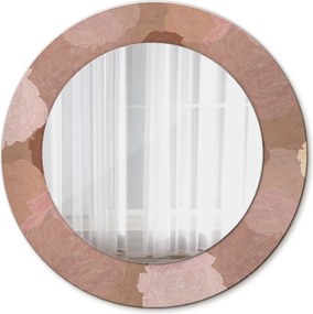 Lustro z nadrukiem dekoracyjne okrągłe Róże kompozycja