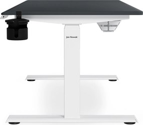 Biurko elektryczne z regulacją wysokości ergonomiczne biało-antracytowe,1400x700 mm: ARIA