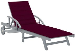 Bordowy ogrodowy leżak H0-R10