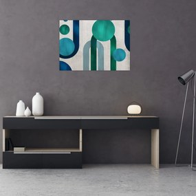 Obraz - Linie i okrągłe kształty (70x50 cm)
