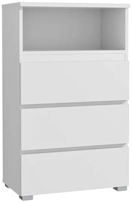 Biały minimalistyczny regał na nóżkach W7-N36