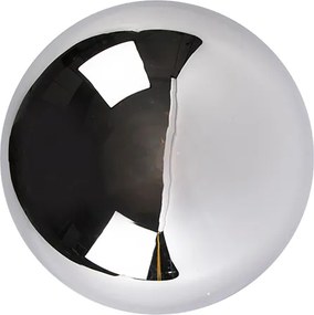 Lampa sufitowa art deco czarna z przydymionym szkłem - Pallon