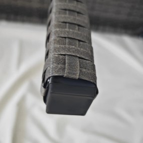 Outsunny Stolik Balkonowy, półokrągły, Polirattan+Metal, 100x50x74 cm, Szary